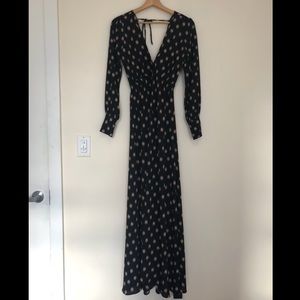 Black Patterned JOSA Tulum Maxi Dress